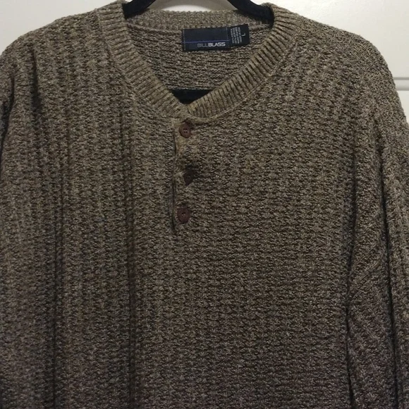 Bill Blass Men's Brown Jumper Heavy weight Vintage Sweater Size Large - Picture 2 of 4